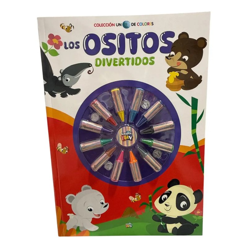 UN MUNDO DE COLORES-LOS OSITOS DIVERTIDOS (incluye 12 crayones)