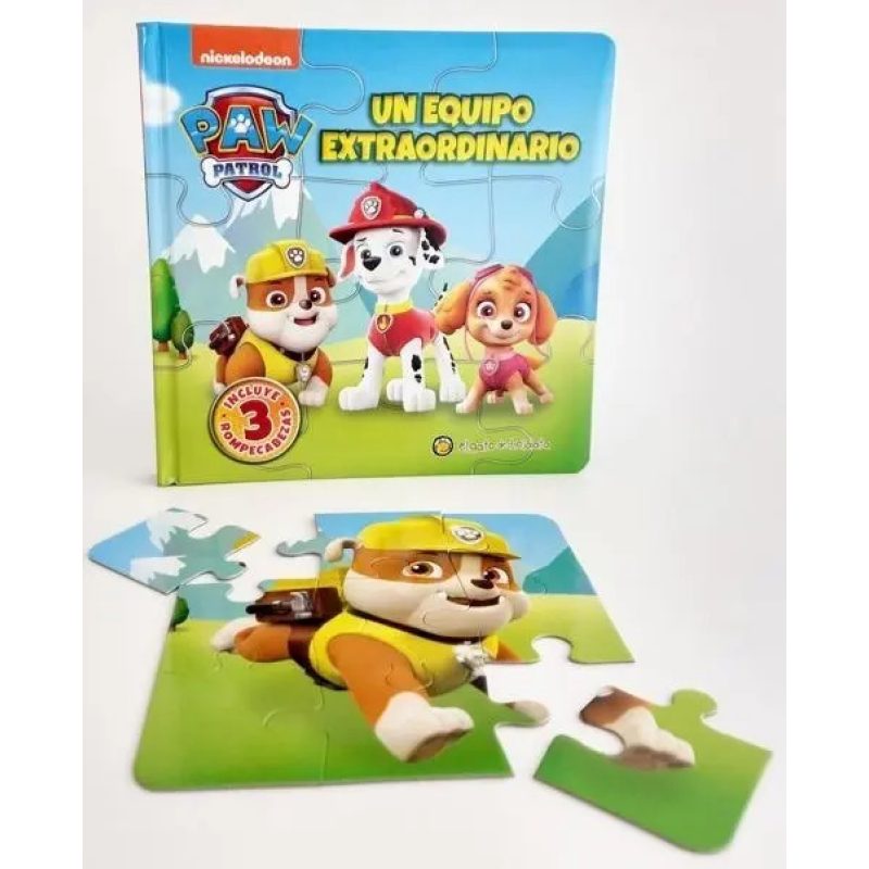 PAW PATROL UN EQUIPO EXTRAORDINARIO + 3 ROMPECABEZAS TD