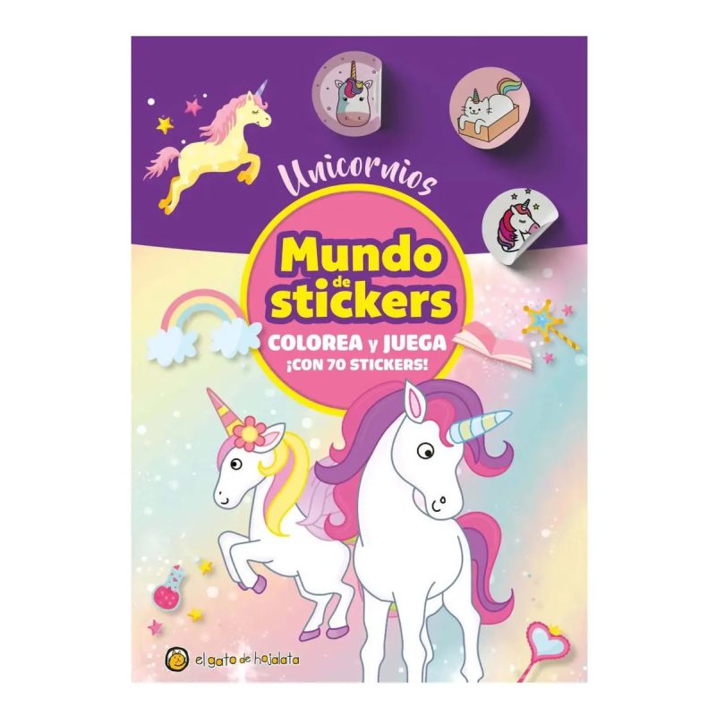 COLOREA Y JUEGA - UNICORNIOS  + 70 STICKERS