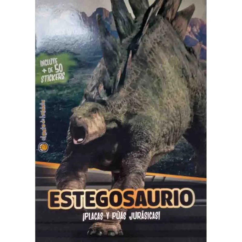 ESTEGOSAURIO PLACAS Y PUAS JURASICAS + STICKERS